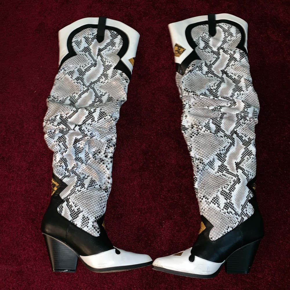 Ego Official Snakeskin Thigh High Boots
